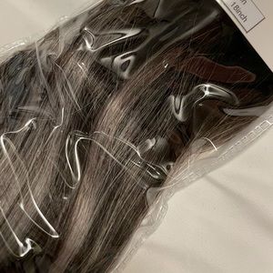 Black & Silver clip in Human Hair extensions 70g